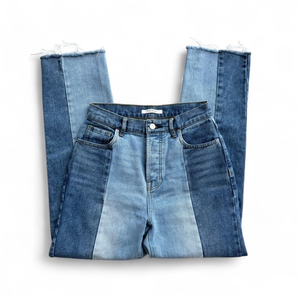 PacSun High Rise Patchwork Blue Jeans Size 25